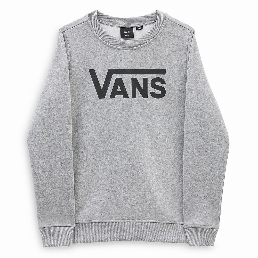 Women's Vans Classic V Crew Sweatshirts Black / Grey | USA32950