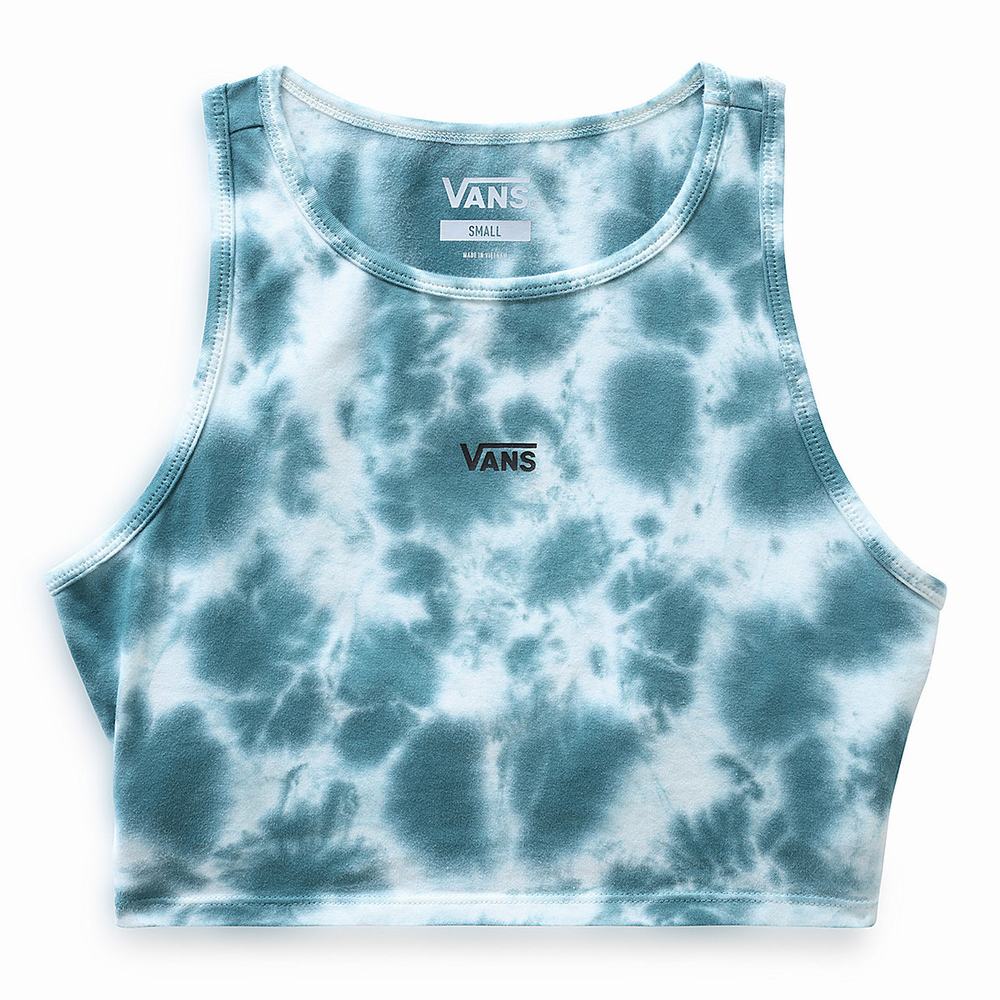 Women's Vans Cloud Wash Longline Racerback Bralette T Shirts Blue | USA86452