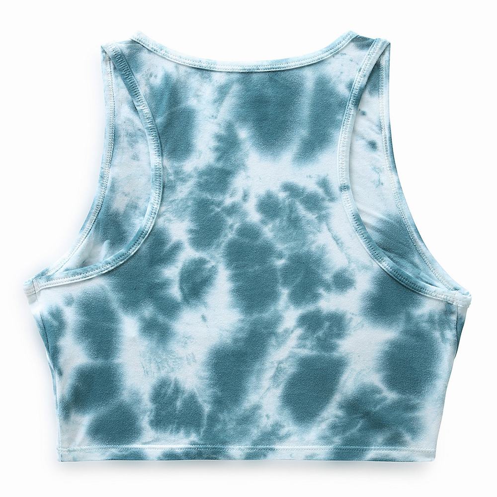 Women's Vans Cloud Wash Longline Racerback Bralette T Shirts Blue | USA86452