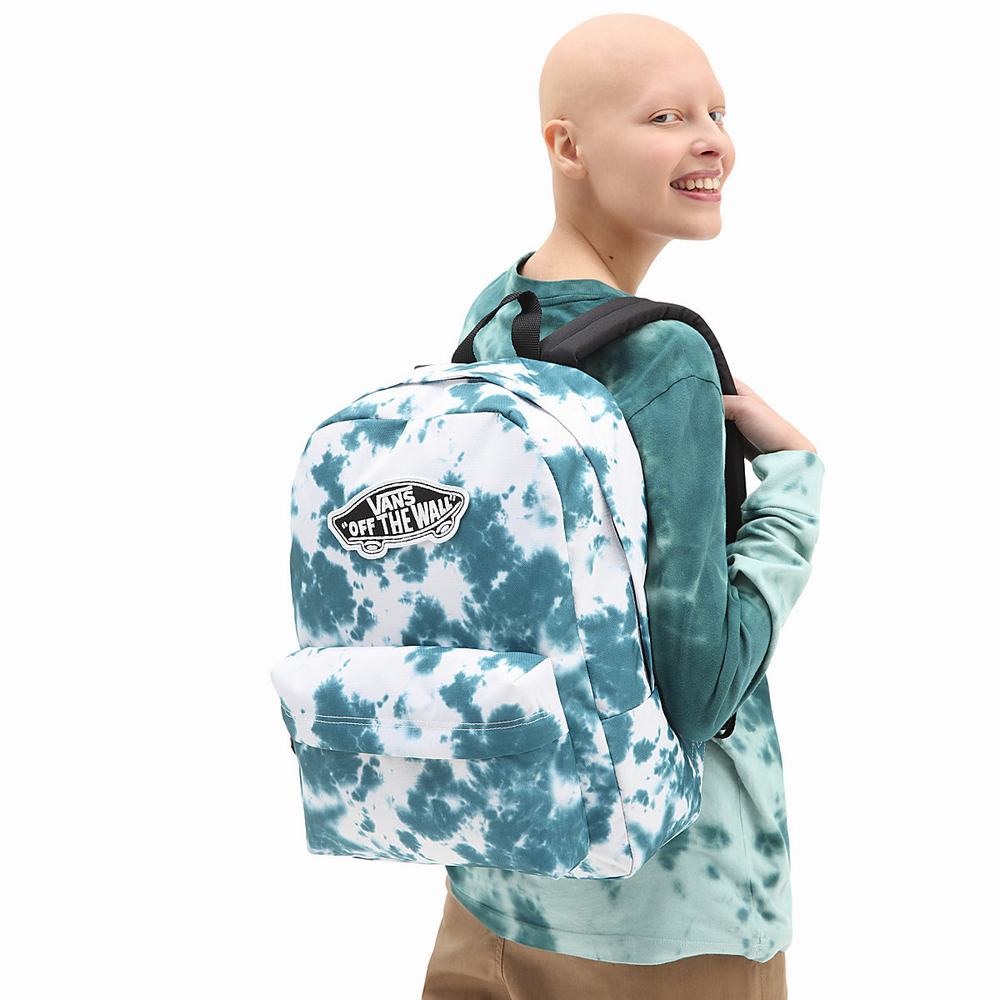 Women's Vans Cloud Wash Realm Backpacks Blue | USA80516