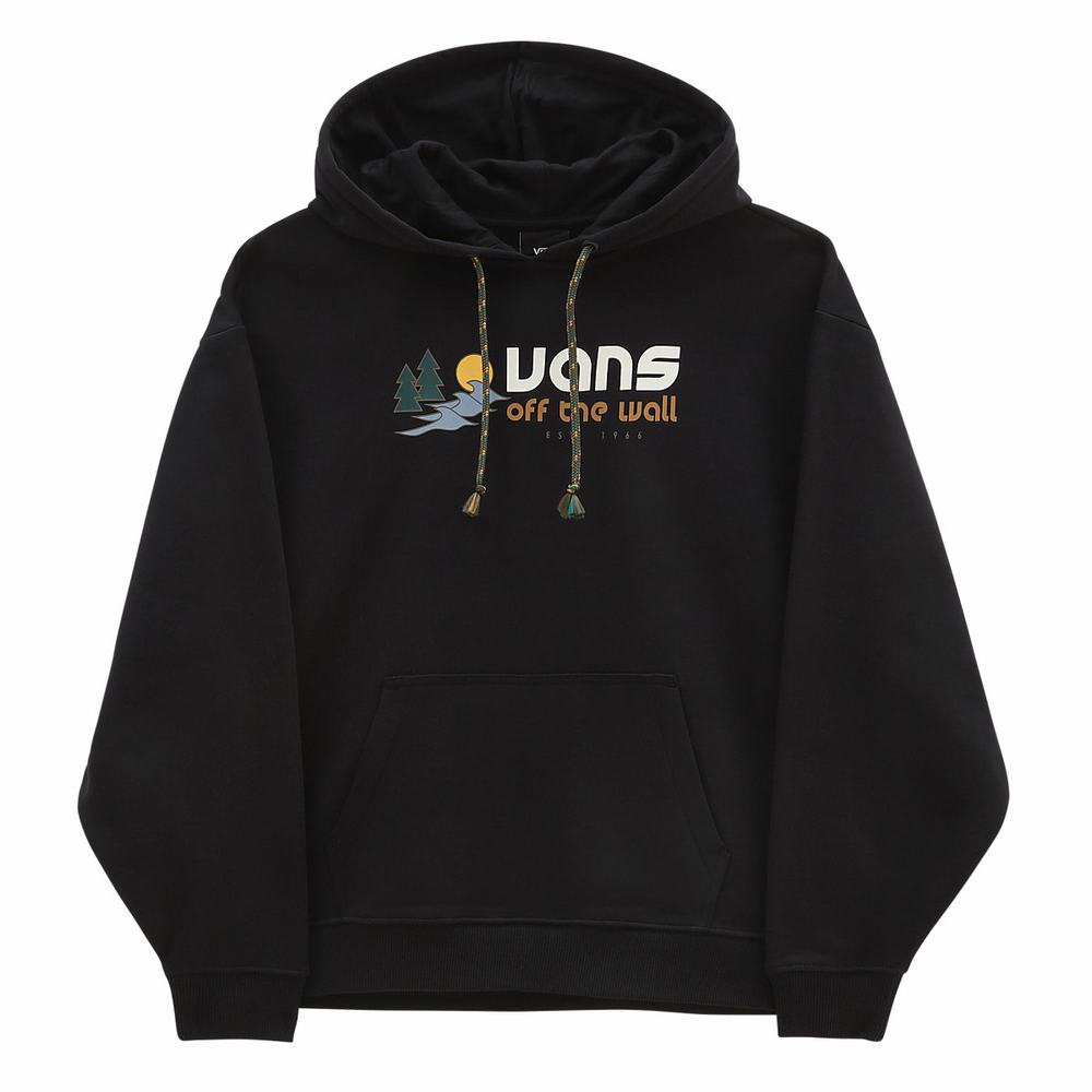 Women's Vans Coastal Hoodie Black | USA86709