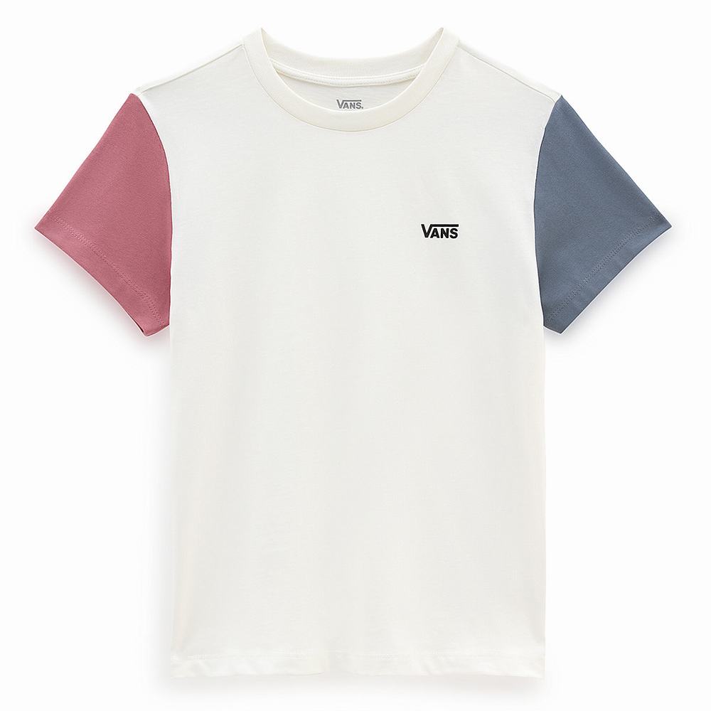 Women's Vans Colourblock Crew T Shirts Pink | USA76294