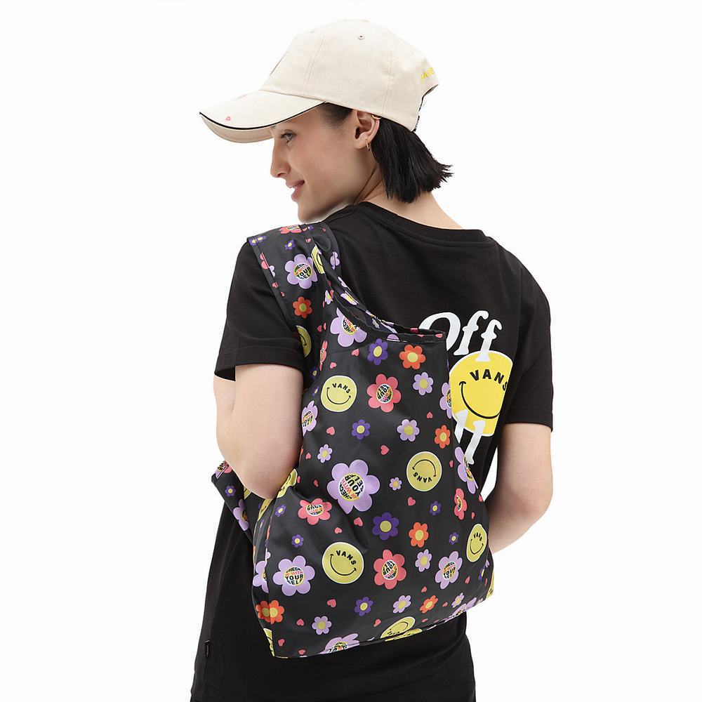 Women's Vans Contortion Tote Bags Black / Multicolor | USA43018