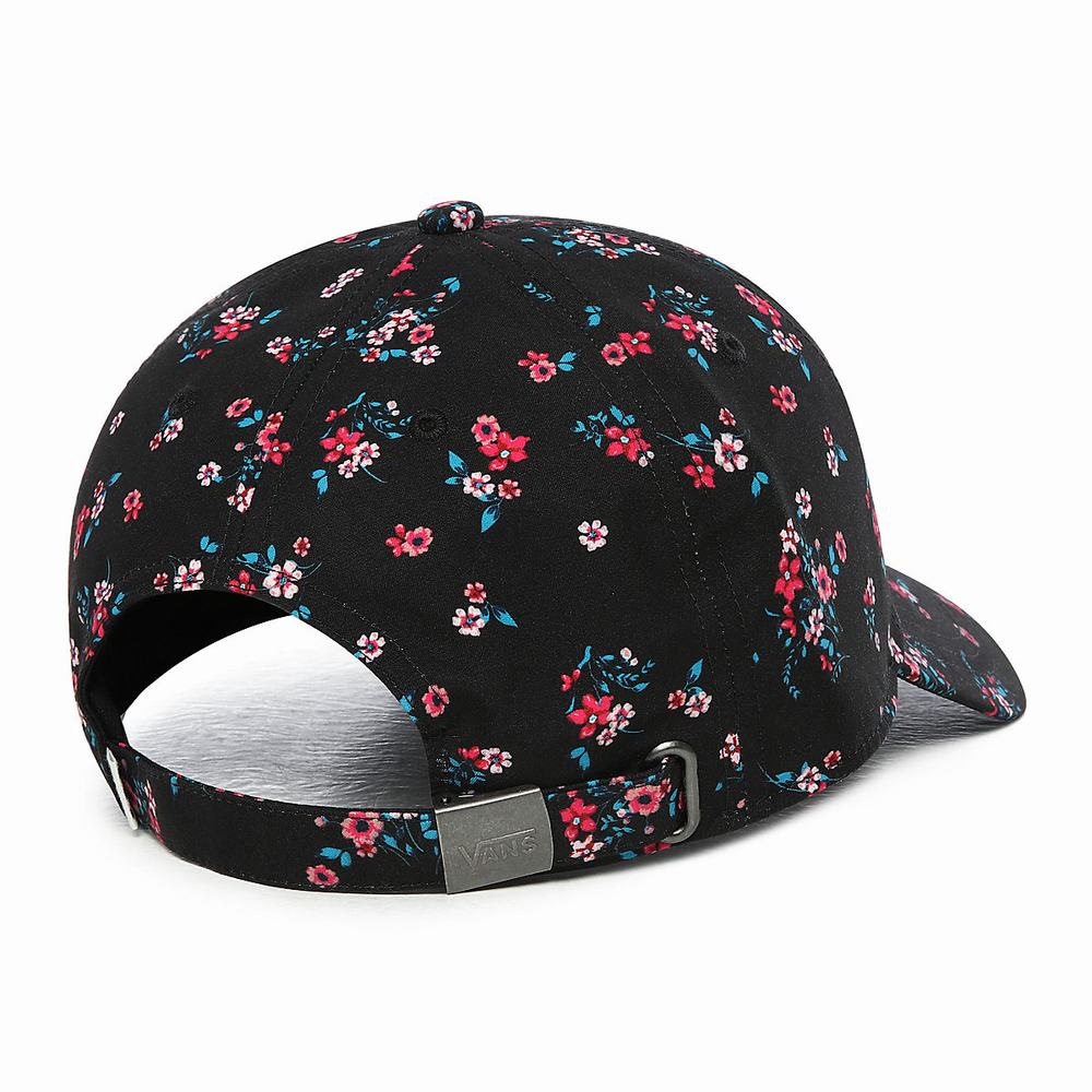 Women's Vans Court Side Printed Hats Black | USA53746