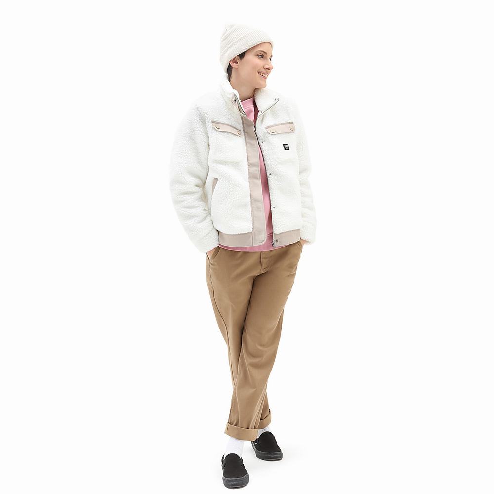 Women's Vans Cozy Sherpa Jackets White | USA87429