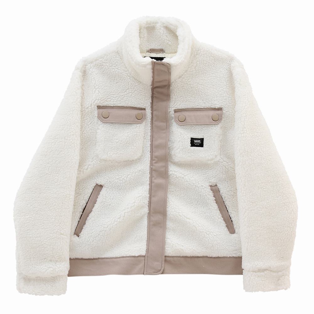 Women's Vans Cozy Sherpa Jackets White | USA87429