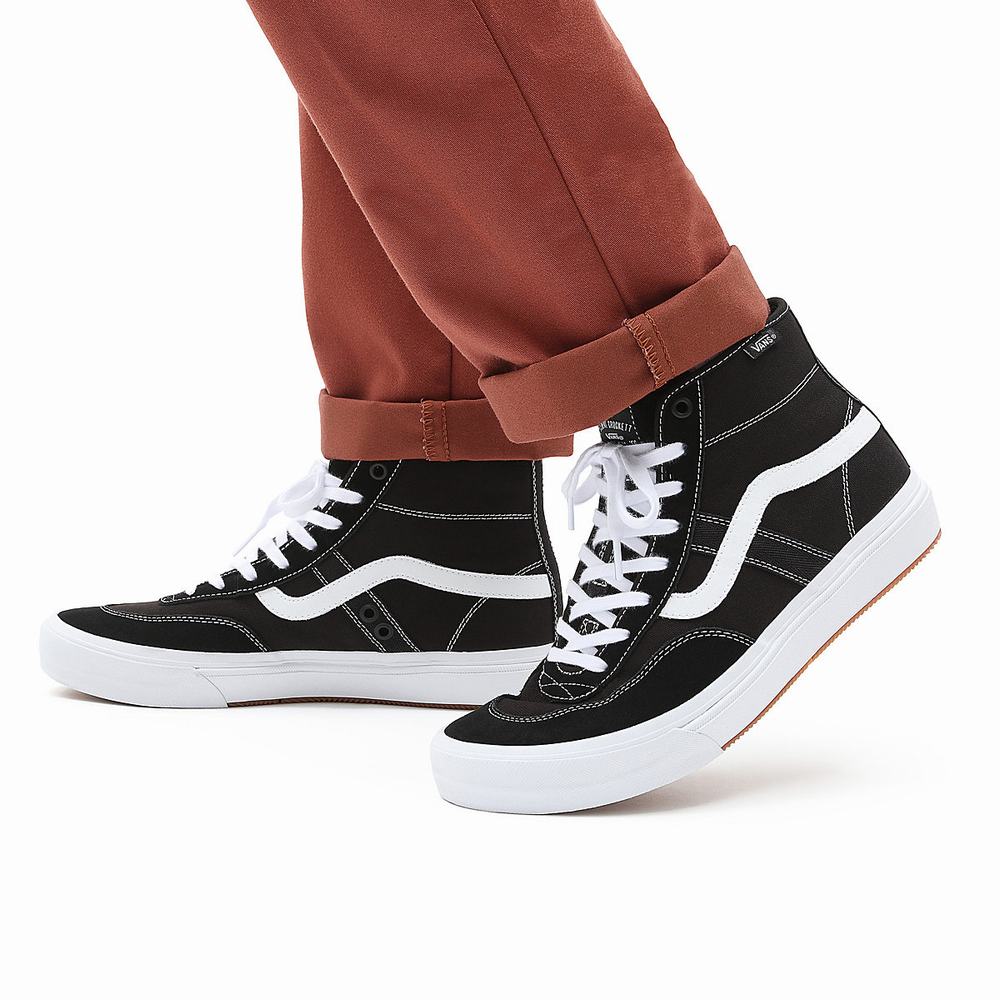 Women's Vans Crockett High Sneakers Black | USA50364