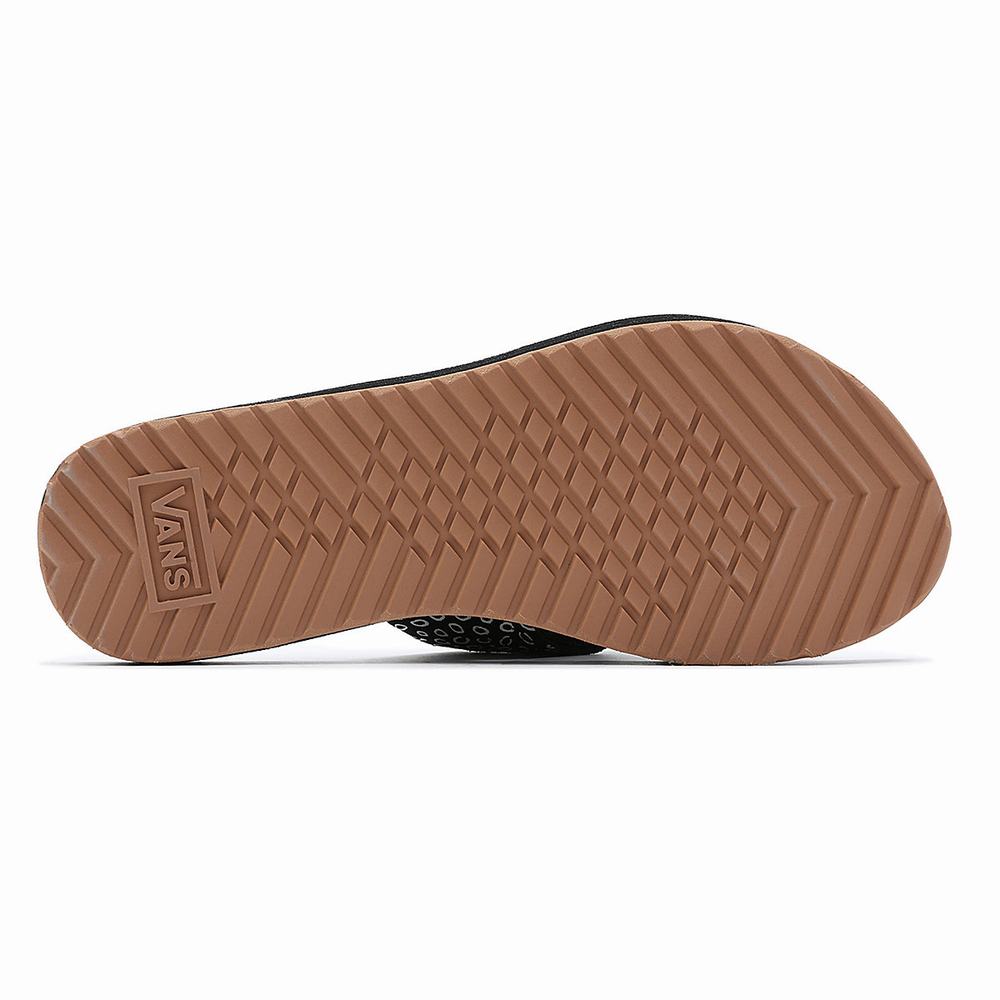 Women's Vans Cross Strap Slides Black | USA60748