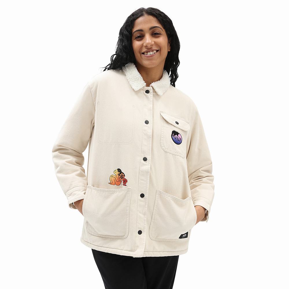 Women\'s Vans Cultivate Care Chore Coats White | USA53928