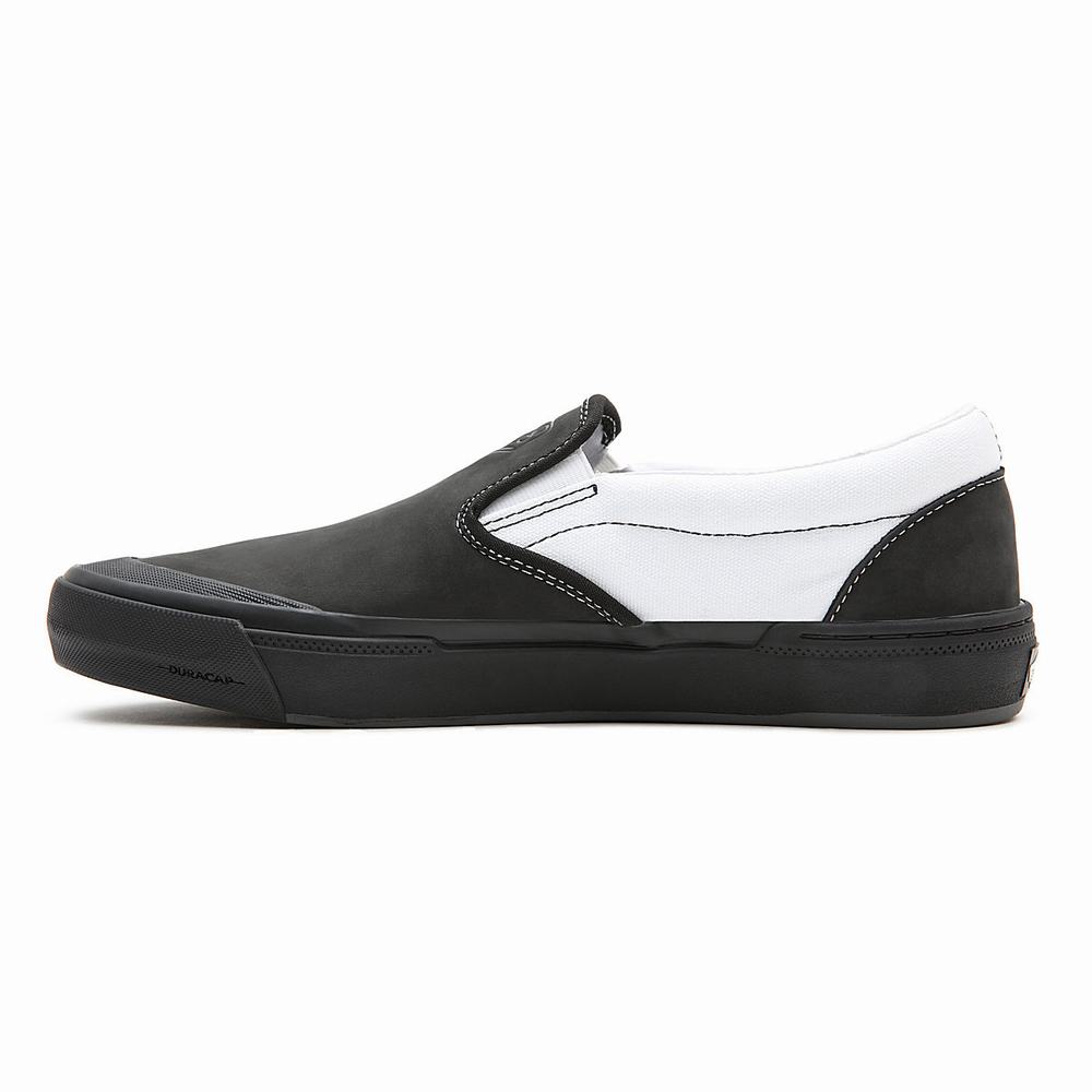 Women's Vans DAK BMX Slip On Shoes Black / White | USA13497