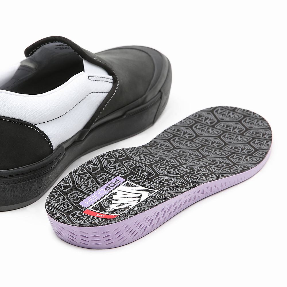 Women's Vans DAK BMX Slip On Shoes Black / White | USA13497