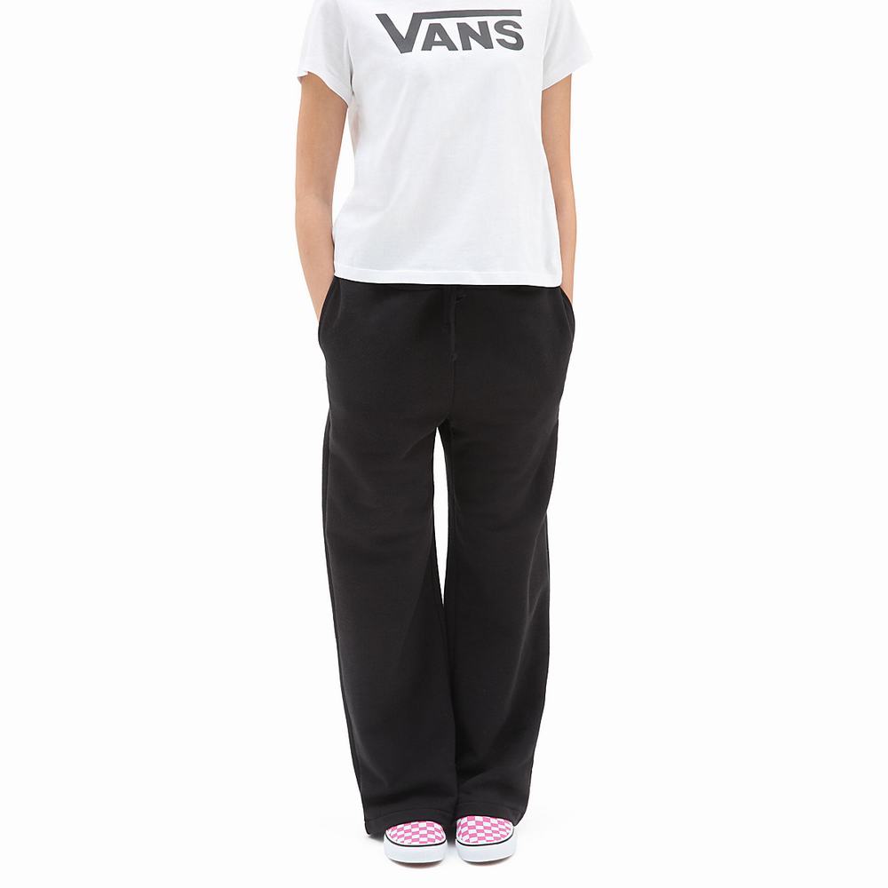 Women\'s Vans Day Off Cropped Sweatpants Black | USA48059