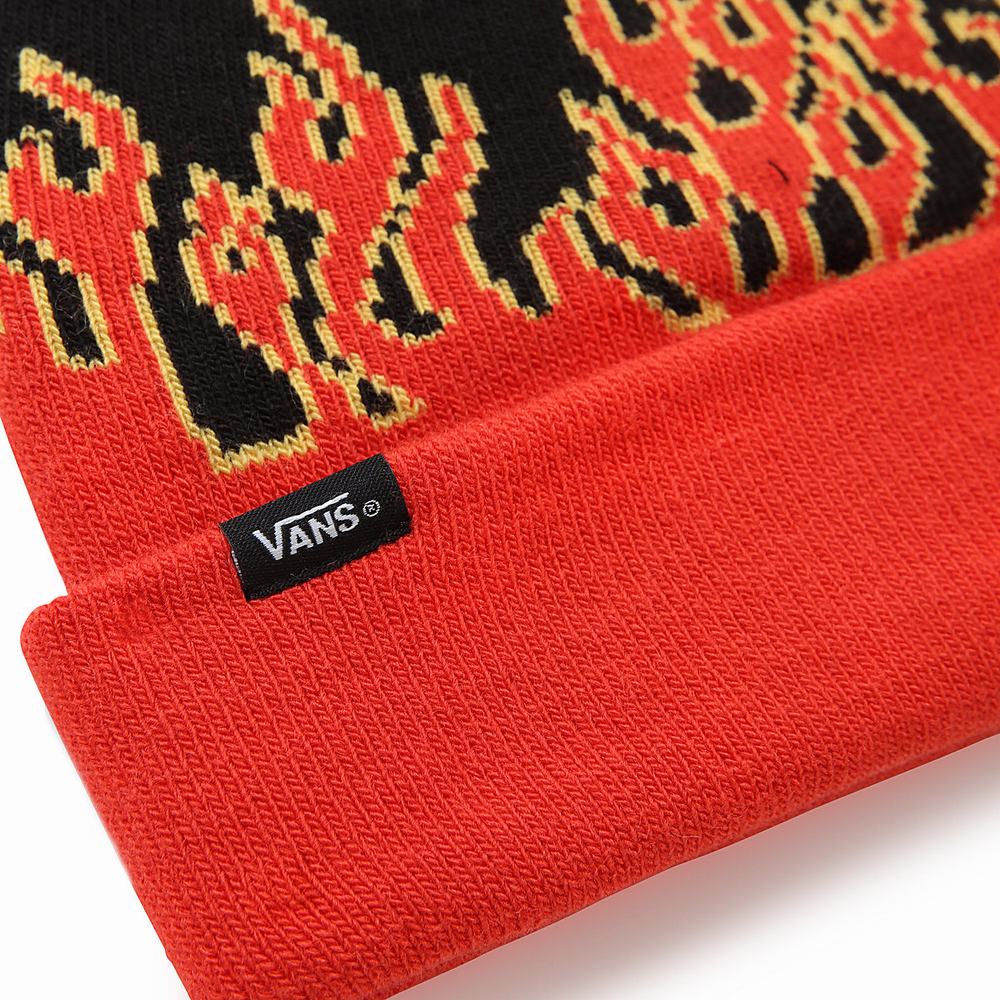 Women's Vans Digi Flames Beanie Black | USA72836