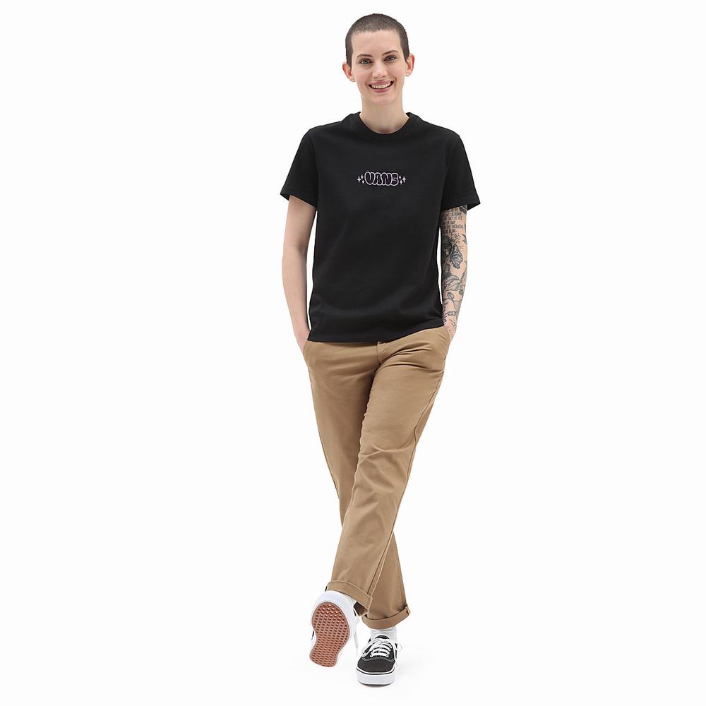 Women's Vans Dischord T Shirts Black | USA68091