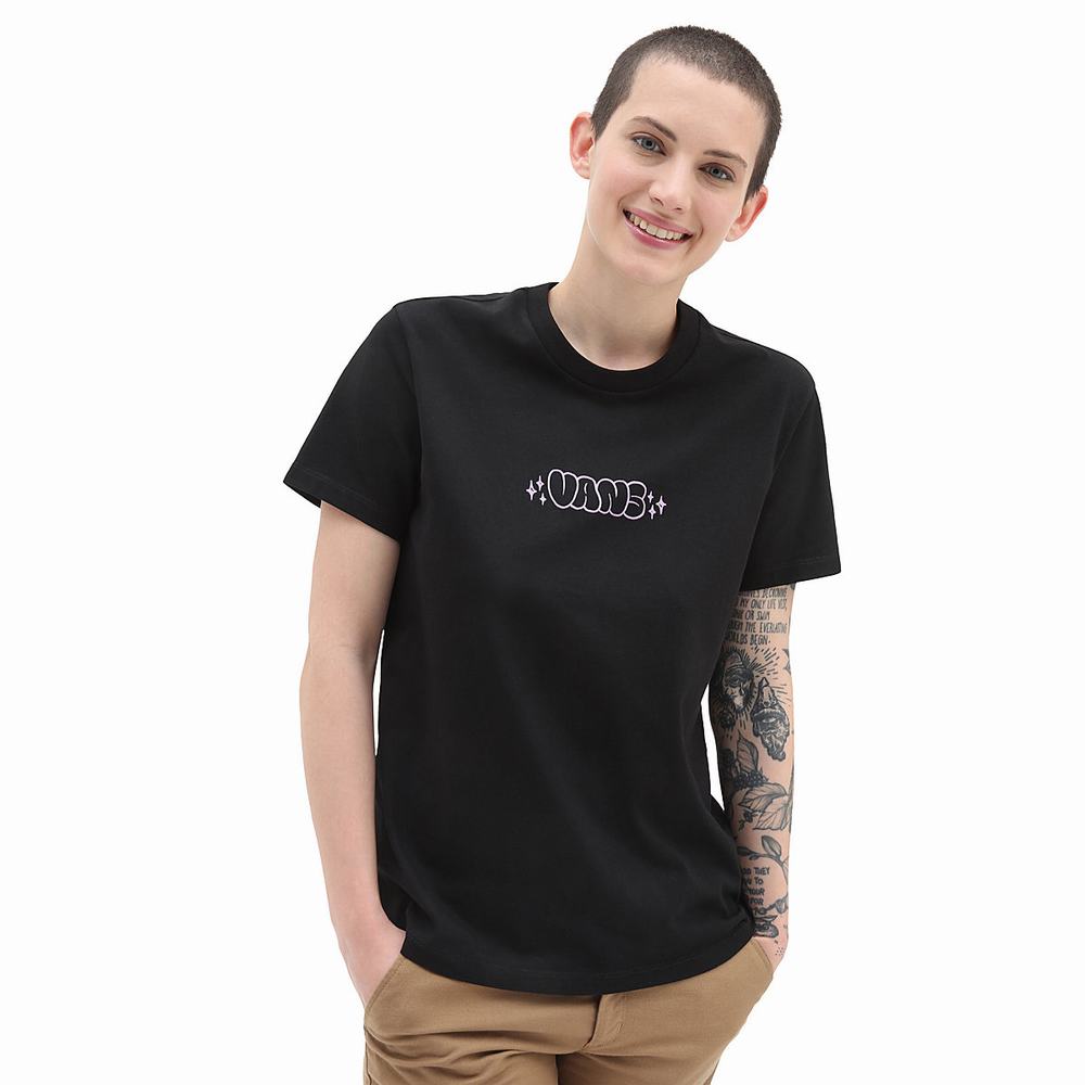 Women's Vans Dischord T Shirts Black | USA68091