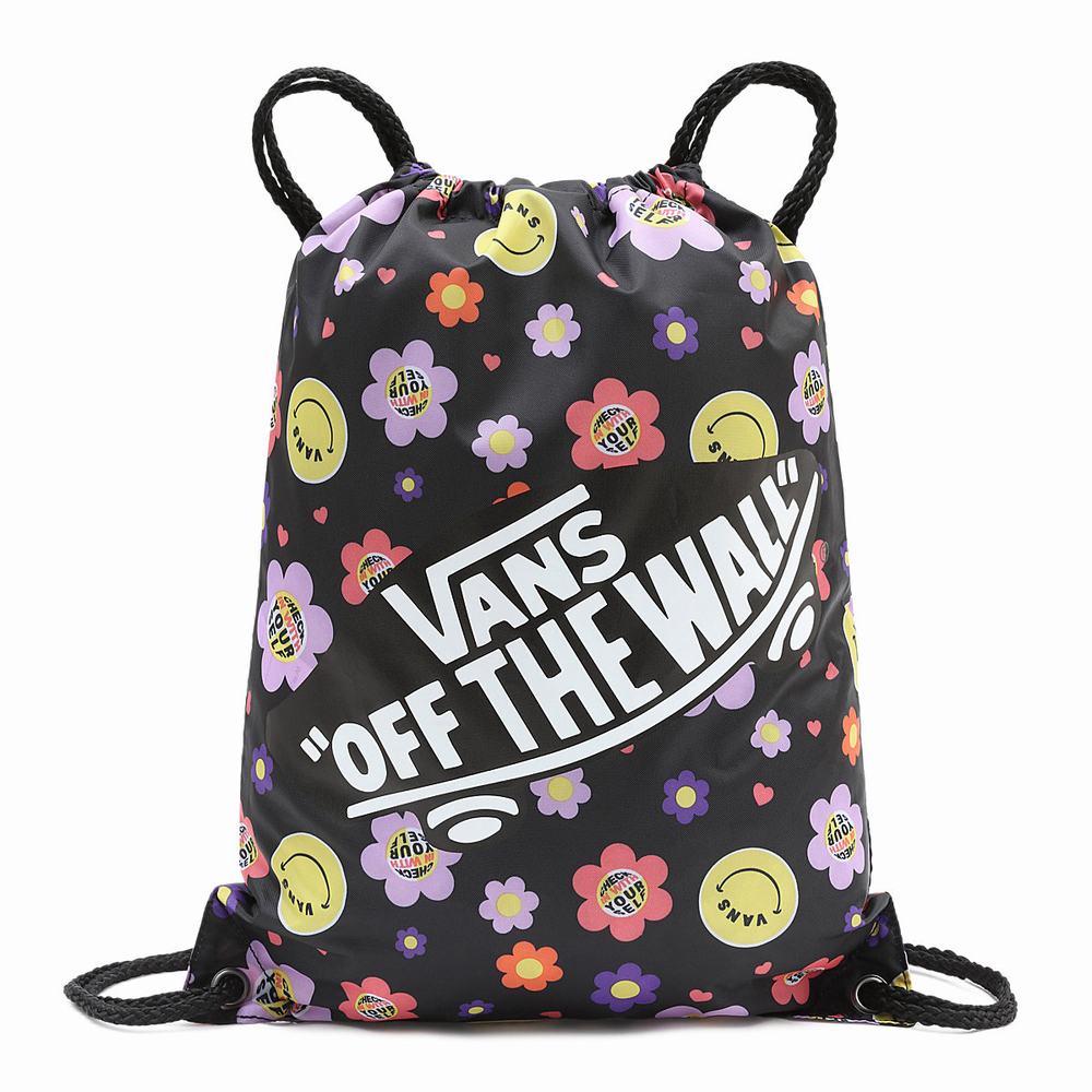 Women\'s Vans Drawstring Bags Black / Multicolor | USA78062