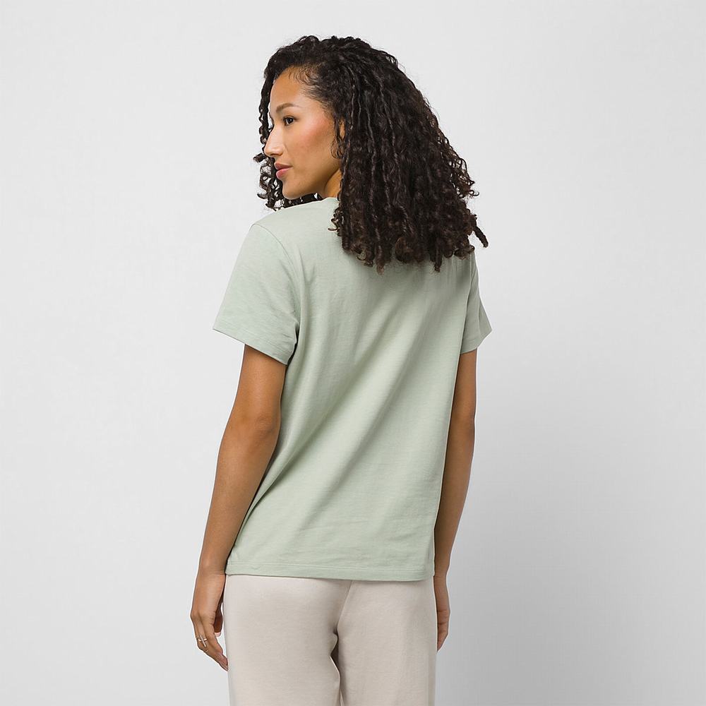 Women's Vans Earth Peace Vans Crew T Shirts Green | USA97682