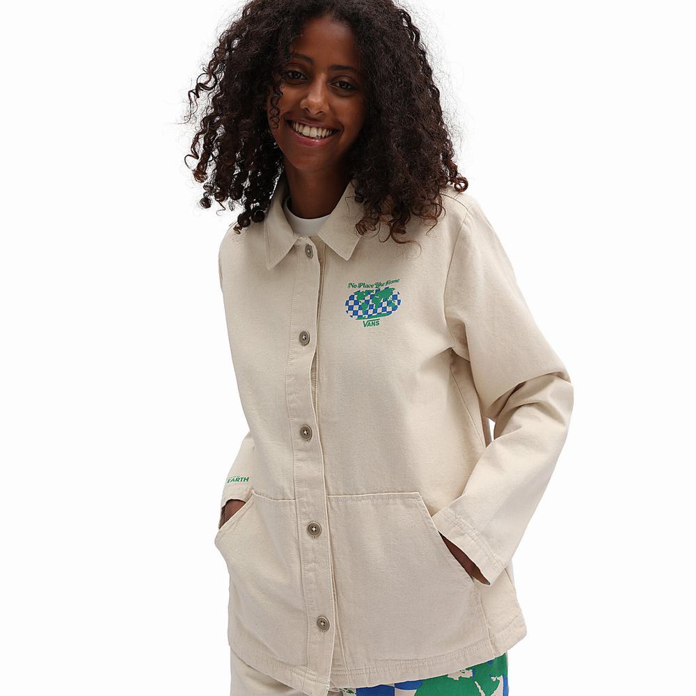 Women's Vans Eco Positivity Jackets White | USA94238