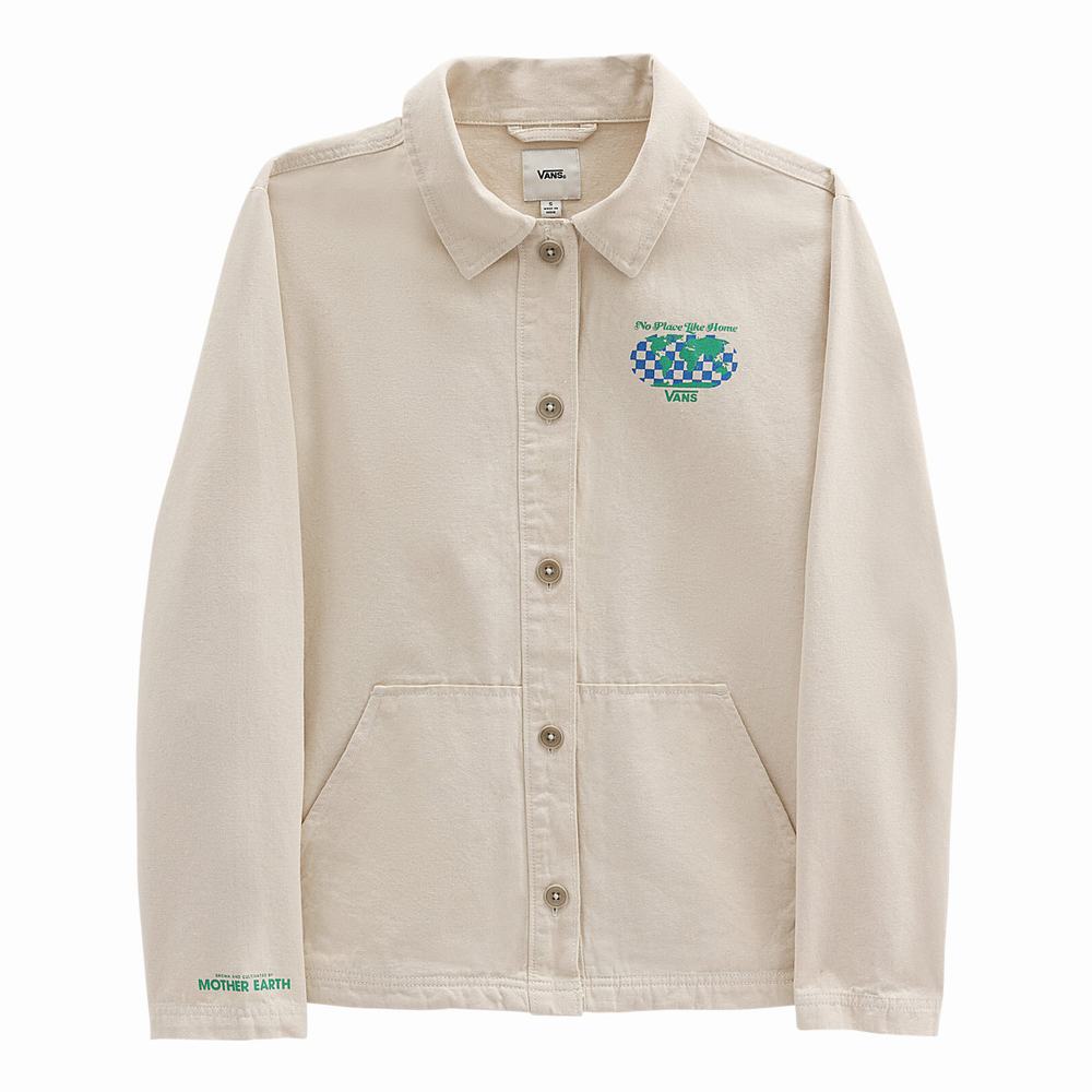 Women's Vans Eco Positivity Jackets White | USA94238