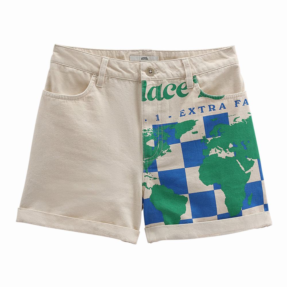 Women's Vans Eco Positivity Shorts White | USA78293