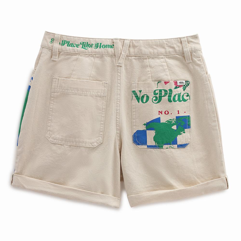 Women's Vans Eco Positivity Shorts White | USA78293