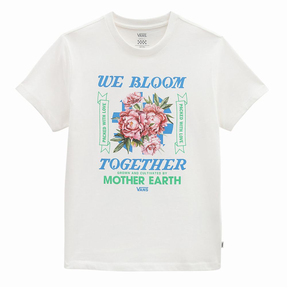 Women's Vans Eco Positivity T Shirts White | USA83126