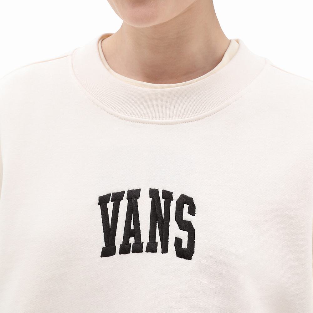 Women's Vans Exaggerate Crew Sweatshirts White | USA63921