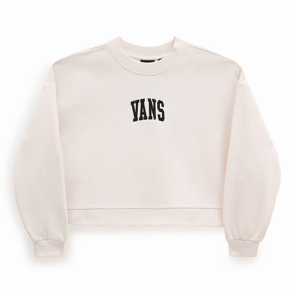 Women's Vans Exaggerate Crew Sweatshirts White | USA63921