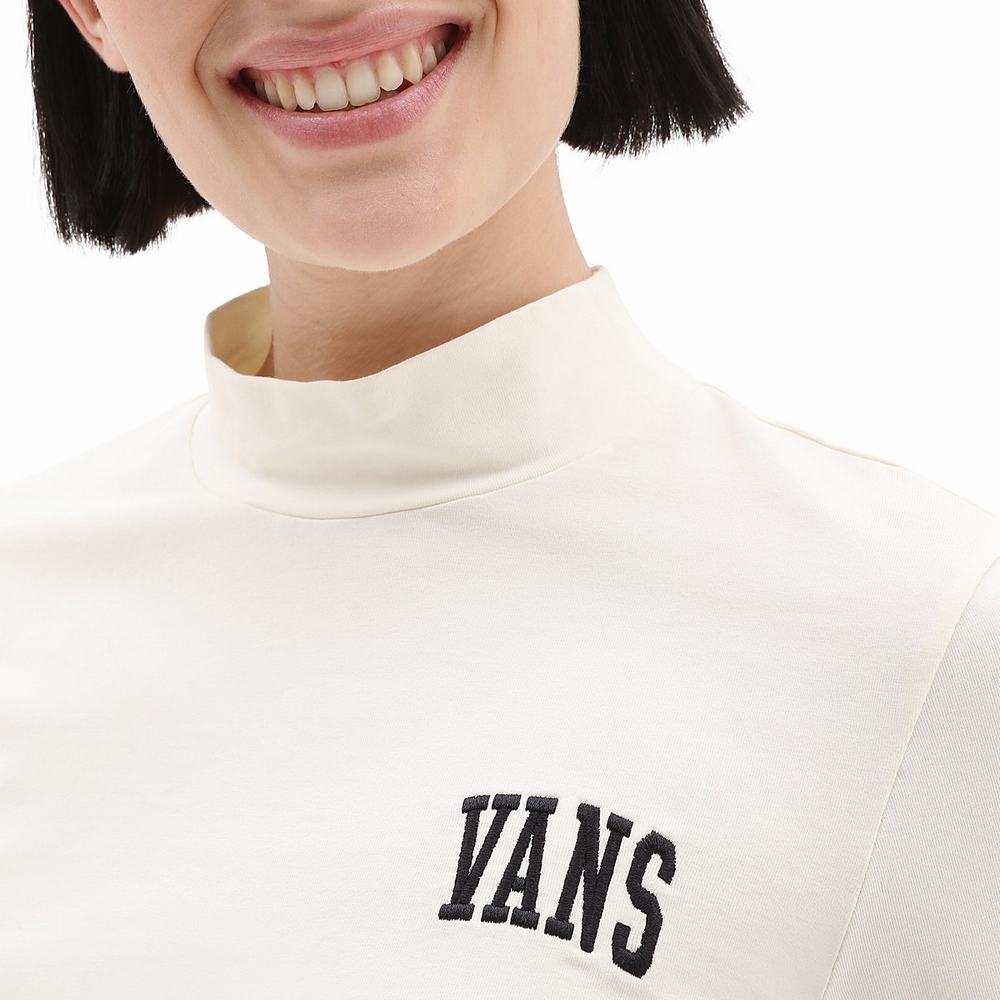 Women's Vans Exaggerate Crew T Shirts White | USA47129