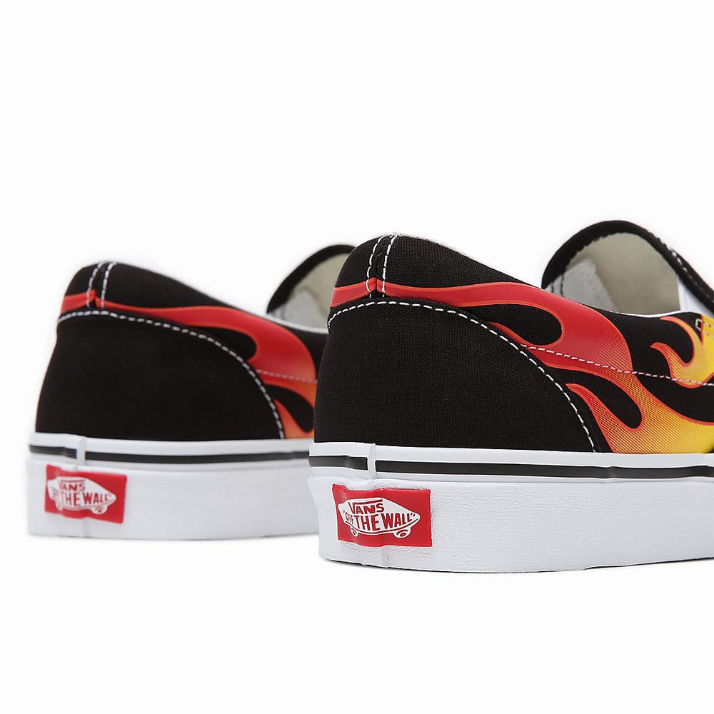 Women's Vans Flame Classic Slip On Shoes Black | USA24370