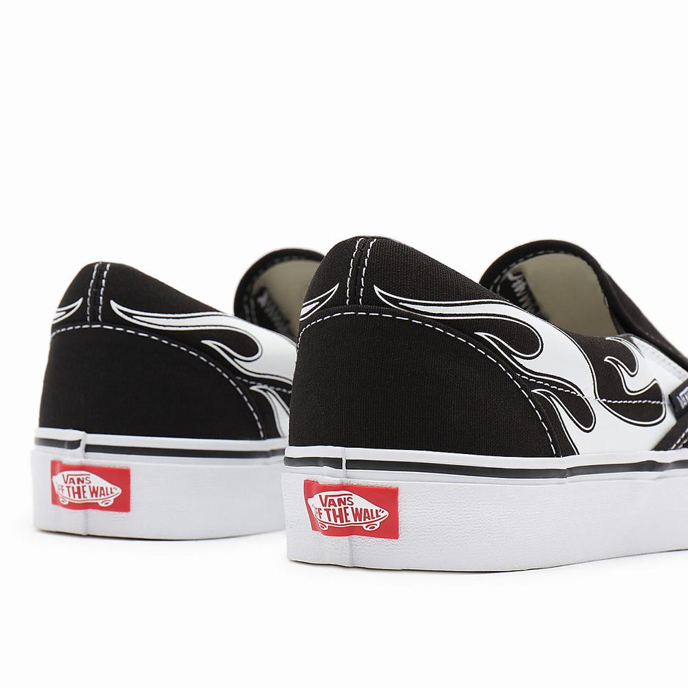 Women's Vans Flame Classic Slip On Shoes Black | USA35486