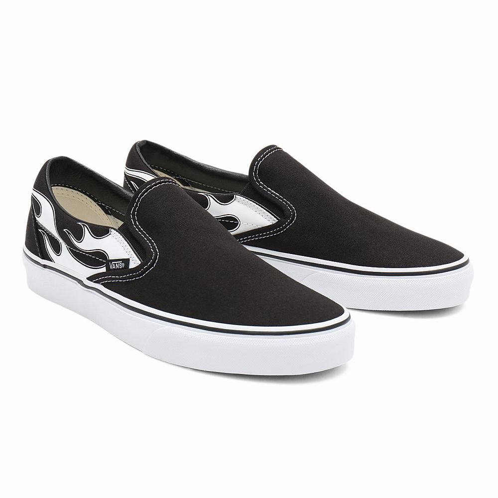 Women\'s Vans Flame Classic Slip On Shoes Black | USA35486