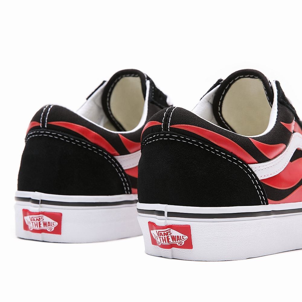 Women's Vans Flame Old Skool Sneakers Black | USA57109