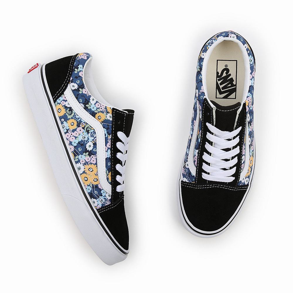 Women's Vans Floral Old Skool Sneakers Black / Multicolor | USA58341