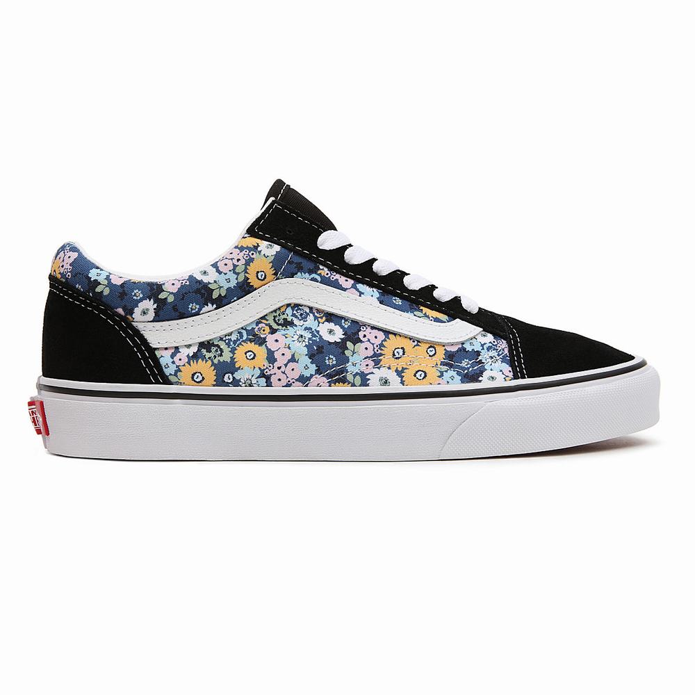 Women's Vans Floral Old Skool Sneakers Black / Multicolor | USA58341