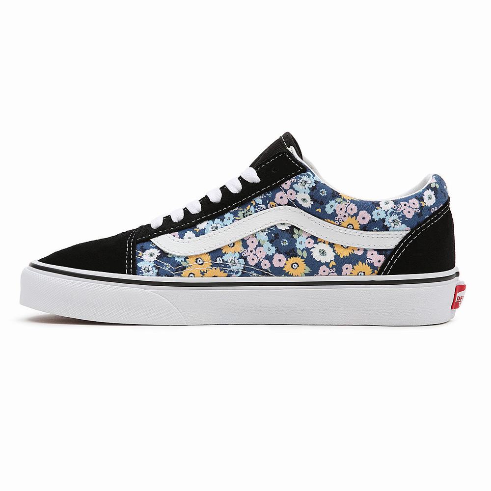 Women's Vans Floral Old Skool Sneakers Black / Multicolor | USA58341