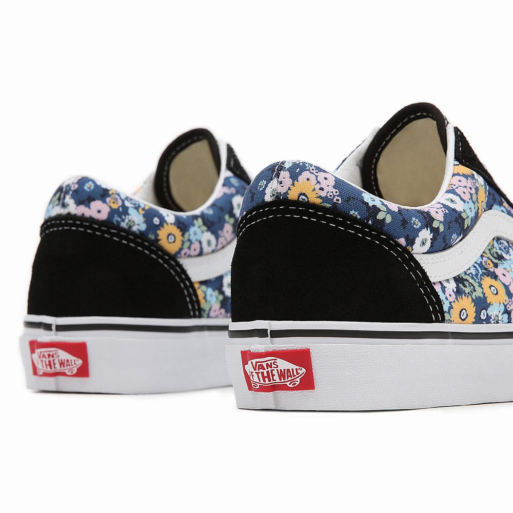 Women's Vans Floral Old Skool Sneakers Black / Multicolor | USA58341