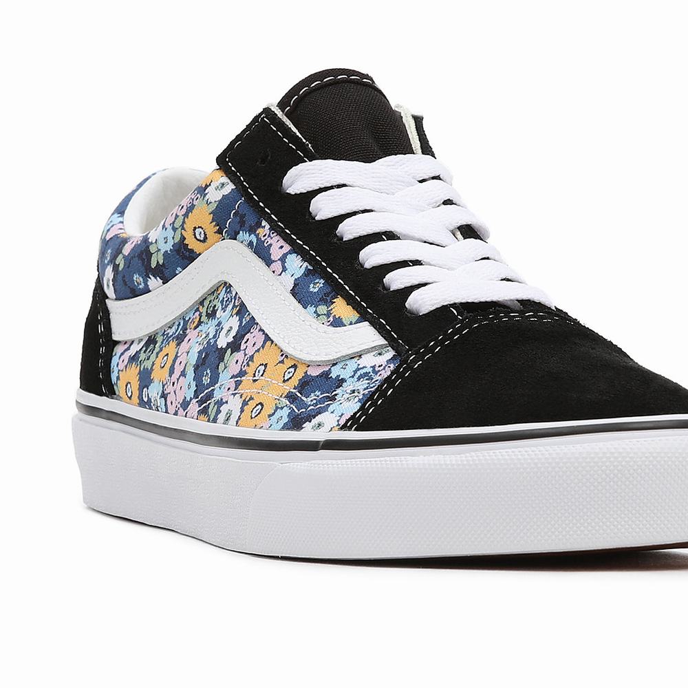 Women's Vans Floral Old Skool Sneakers Black / Multicolor | USA58341