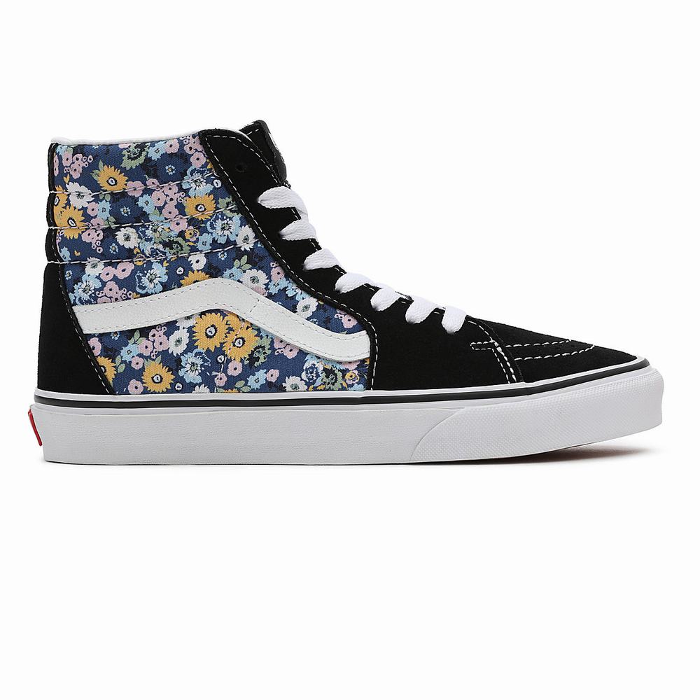 Women's Vans Floral Sk8-Hi Sneakers Black / Multicolor | USA15970