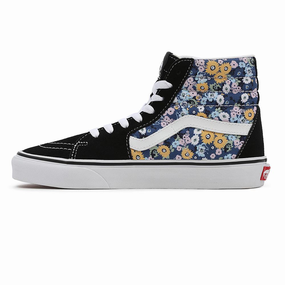 Women's Vans Floral Sk8-Hi Sneakers Black / Multicolor | USA15970