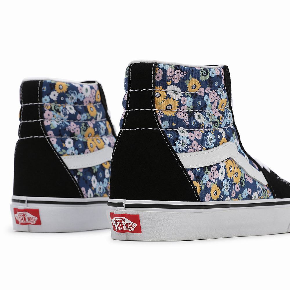 Women's Vans Floral Sk8-Hi Sneakers Black / Multicolor | USA15970