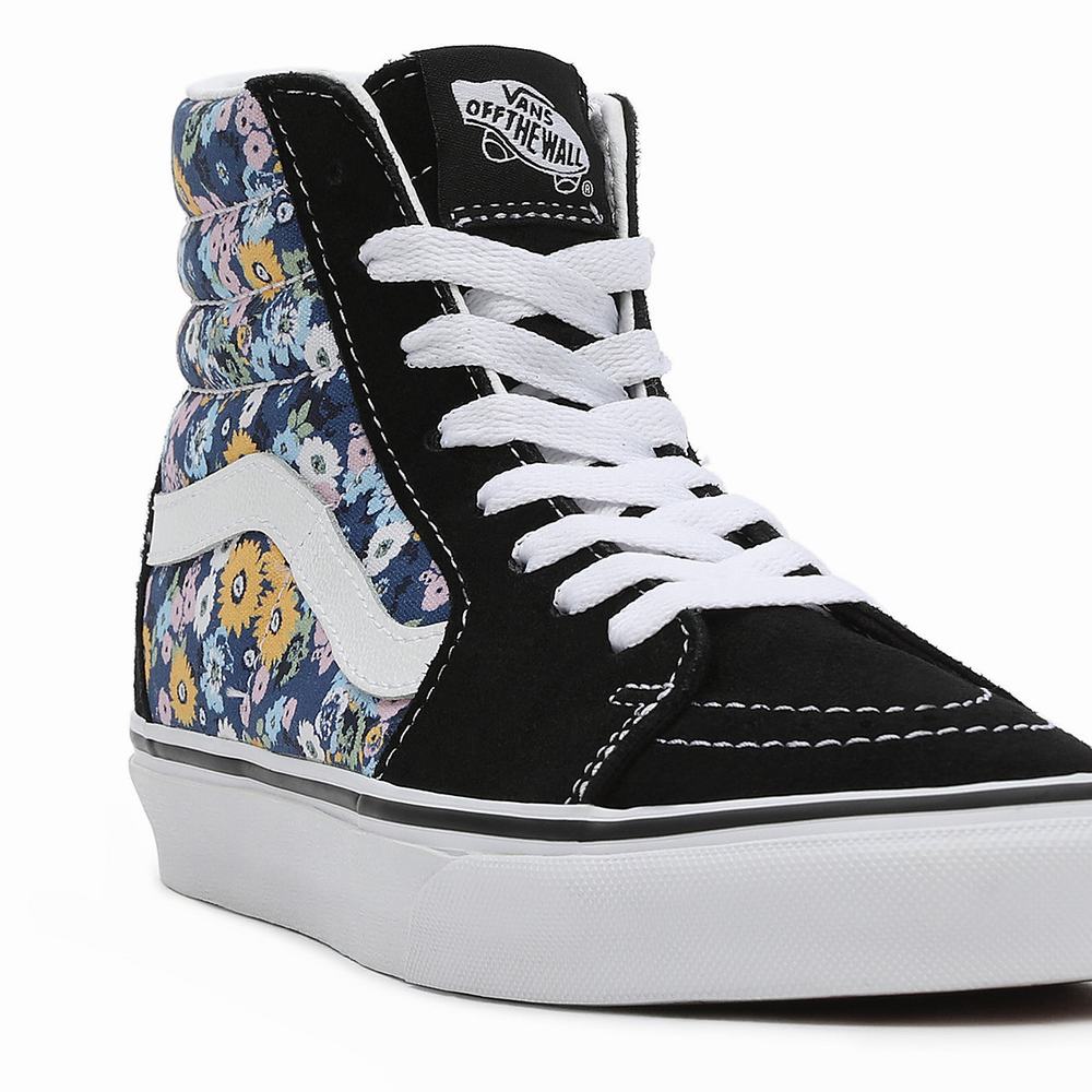 Women's Vans Floral Sk8-Hi Sneakers Black / Multicolor | USA15970