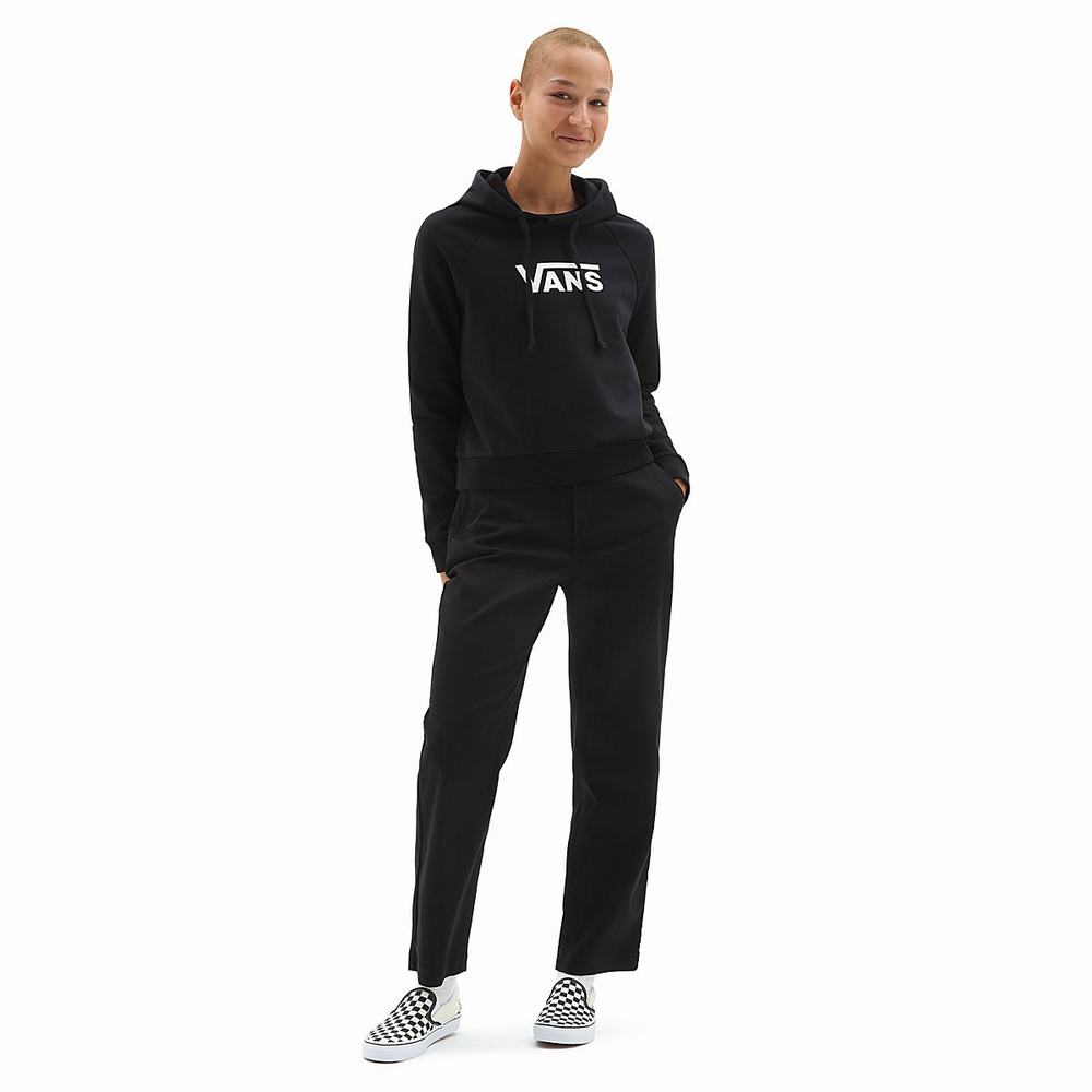 Women's Vans Flying V Boxy Hoodie Black | USA50683