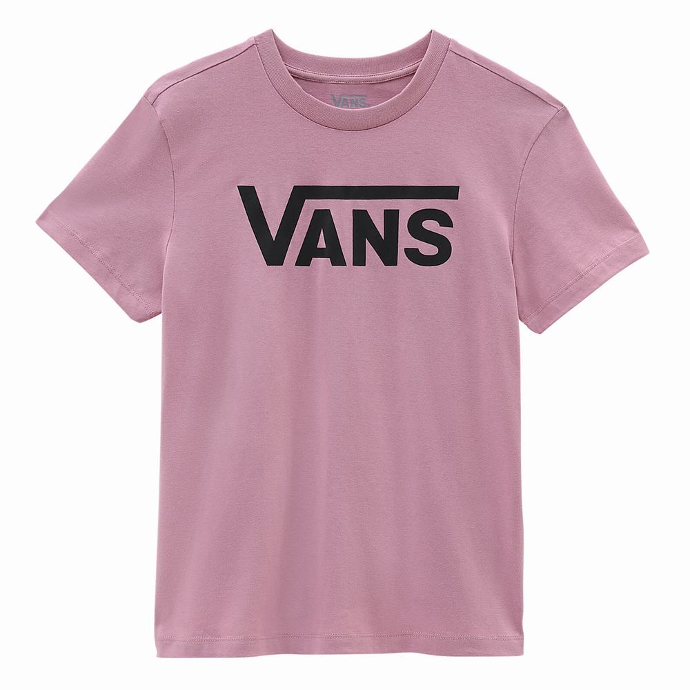 Women's Vans Flying V Crew T Shirts Pink | USA10457