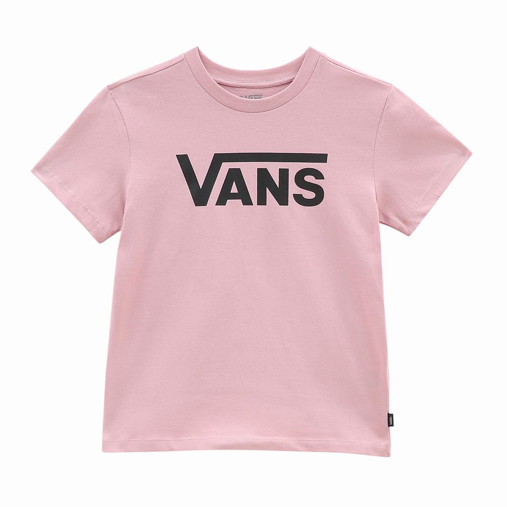 Women's Vans Flying V Crew T Shirts Pink | USA69205