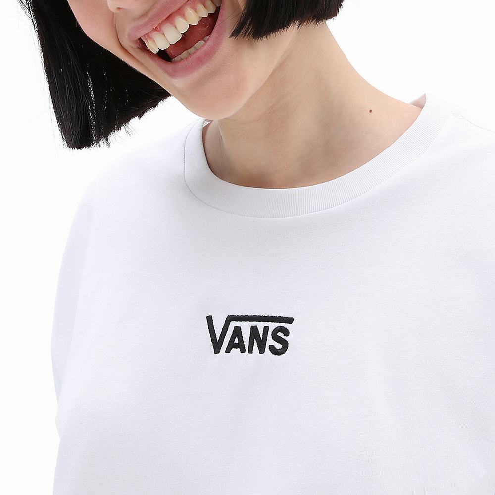 Women's Vans Flying V Oversized T Shirts White | USA58239