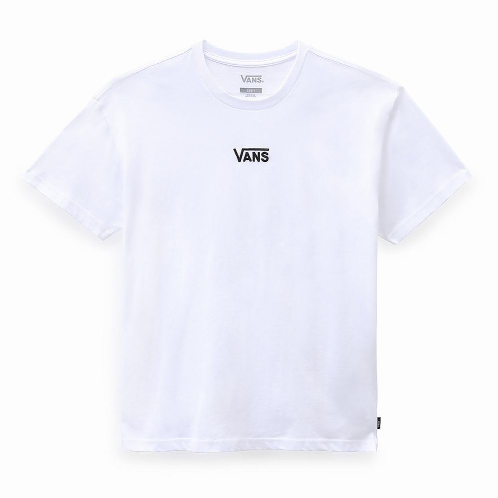 Women's Vans Flying V Oversized T Shirts White | USA58239