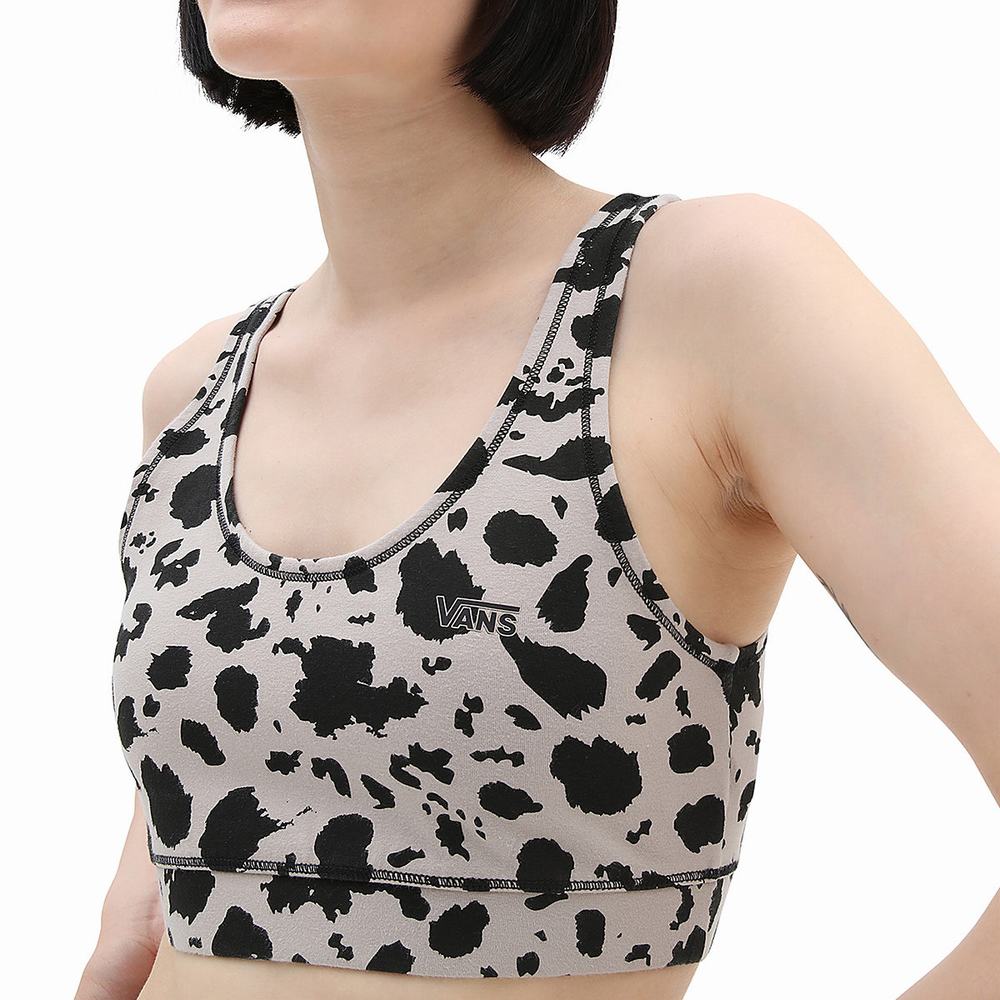 Women's Vans Flying V Print Sports Bra Sports Bra Black | USA45687