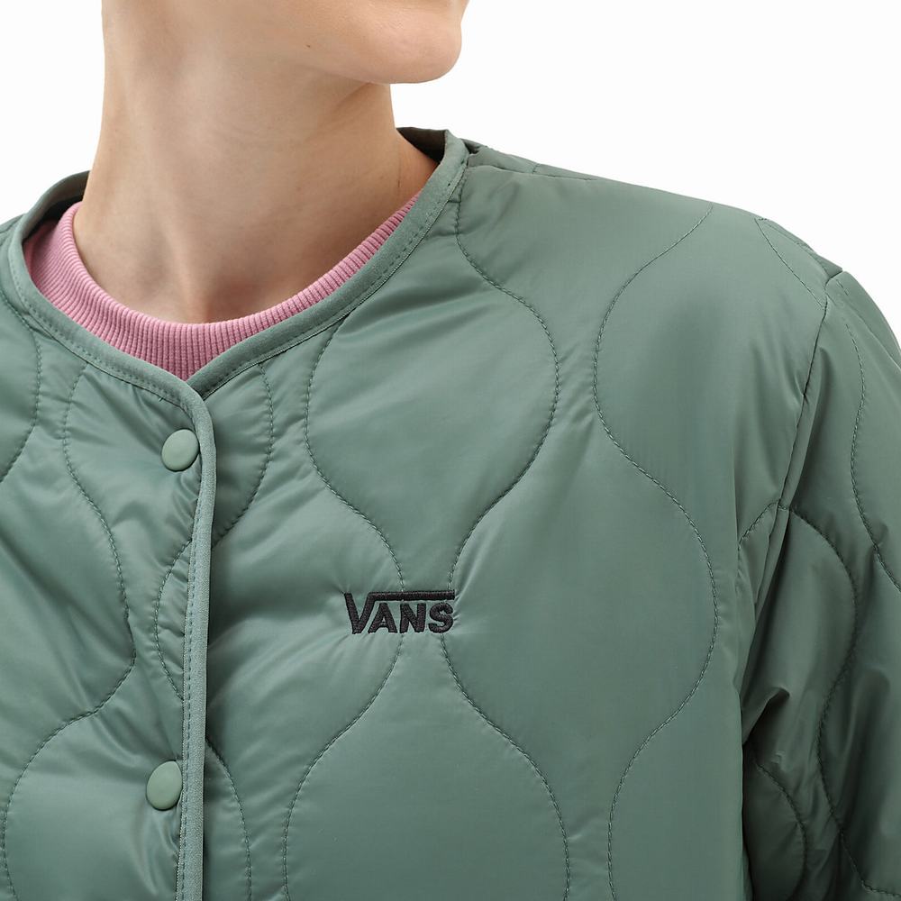 Women's Vans Forces Long Rev Liner Jackets Green | USA52186