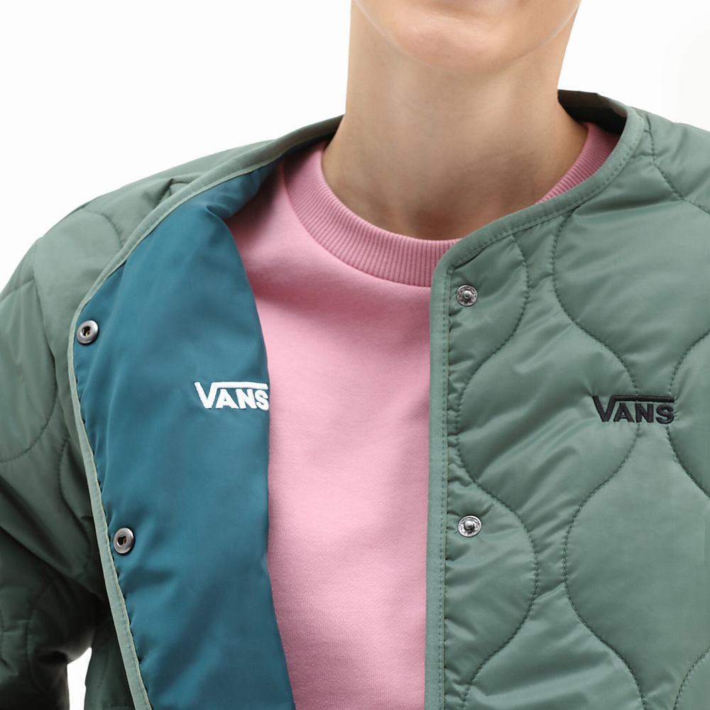 Women's Vans Forces Long Rev Liner Jackets Green | USA52186